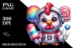 Goofy Vibrant Watercolor Baby Rooster PNG Product Image 2