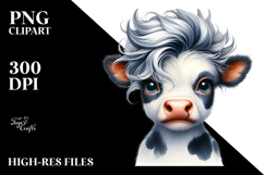 Funny Cow with Flower in Mouth PNG Product Image 2