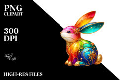 Bunny with Golden Insertions, Watercolor PNG Product Image 2