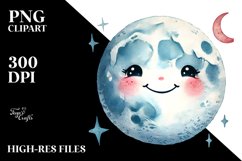 Simple Smiling Moon PNG Product Image 2