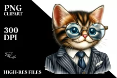 Cute Kitten Retro es Clipart Product Image 1