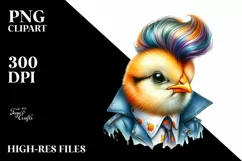 Cute Baby Chicken Posing PNG Product Image 1