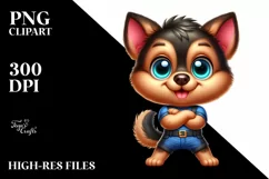 Colorful German Shepherd Baby Macaw Clipart Product Image 1