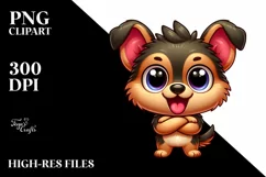 Colorful German Shepherd Baby Macaw Clipart Product Image 3
