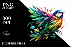 Vibrant Watercolor Bird, High-Res PNG Product Image 3