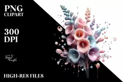 Abstract Pastel Glossy Foxglove PNG Product Image 2