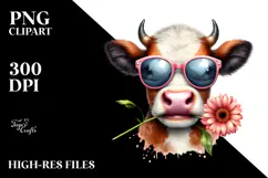 Funny Cow with Flower in the Mouth Product Image 2