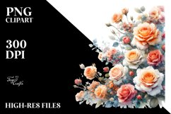 Colorful Orange Roses | Clipart Product Image 1