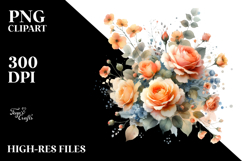 Colorful Orange Roses | Clipart Product Image 2