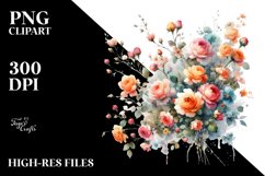 Colorful Orange Roses | Clipart Product Image 1