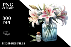 Bottle with Lily | Clipart Product Image 2
