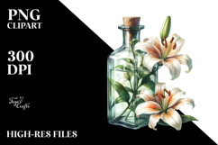 Bottle with Lily | Clipart Product Image 2