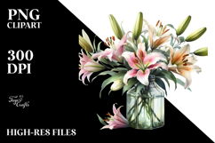 Bottle with Lily | Clipart Product Image 2