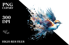 Flying Bird with Splashes PNG Product Image 2