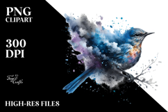 Bird with Paint Splashes, PNG Product Image 2
