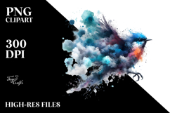 Flying Bird with Splashes PNG Product Image 2