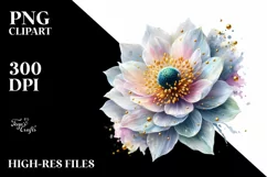 A Shiny Anemone Clipart with Watercolor Splash Product Image 1