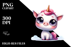 Expressive Unicorn Baby Face PNG Product Image 2