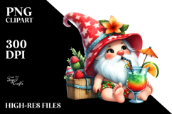 Whimsical Watercolor Gnome Cocktail PNG Product Image 2