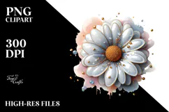 Abstract Daisy Made of , Watercolor PNG Product Image 2