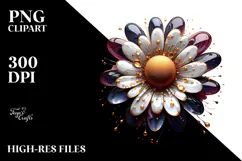 Abstract Daisy Made of , Watercolor PNG Product Image 2