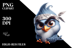 Silly Bird in Bandana PNG Product Image 2