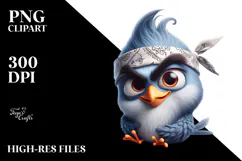 Silly Bird in Bandana PNG Product Image 2