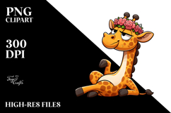 Silly Cartoon Giraffe, PNG Product Image 2