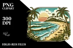 Vintage Beach Island Sunglasses Clipart Product Image 1