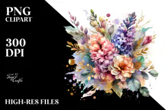 Colorfull Bouquet Gold Foil Hyacinth Splash | Sublimation | Product Image 2