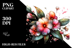 Impatiens Watercolor Splash PNG Product Image 2