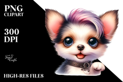 Happy Baby Puppy in Punk Style PNG Product Image 2