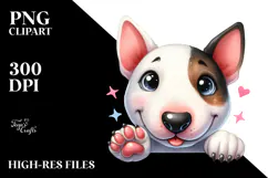 Cute Cartoon Bull Terrier PNG Product Image 2