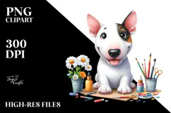 Cute Cartoon Bull Terrier PNG Product Image 2