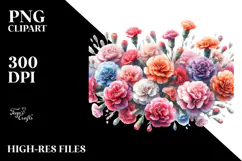 Colorful Carnation Hortography PNG Image Product Image 2