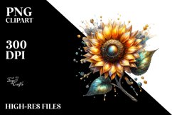 Shiny Sunflower Splash | Sublimation | Clipart Product Image 3