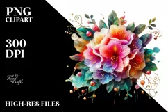 Watercolor Luxury Flower Love Splash Clipart Product Image 3