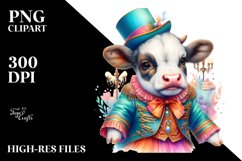 Colorful Baby Cow with Polonaise Dancer&#039;s Costume, PNG Product Image 1