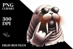 Funny Cute Walrus Portrait Smiling with Sunglasses | Product Image 3