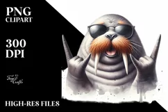 Funny Cute Walrus Portrait Smiling with Sunglasses | Product Image 1