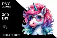 Expressive Unicorn with Cool Haircut PNG Product Image 1