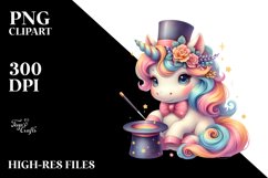 Colorful Baby Unicorn in Magician&#039;s Hat Product Image 3