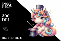 Colorful Baby Unicorn in Magician's Hat Product Image 3