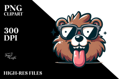 Goofy Bear with Oversized Sunglasses PNG Product Image 2