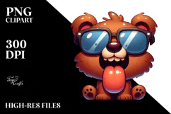 Playful Bear with Sparkling Eyes PNG Product Image 2