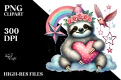 Adorned Sloth Sitting on a Star PNG Product Image 2
