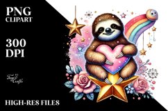 Adorned Sloth Sitting on a Star PNG Product Image 2