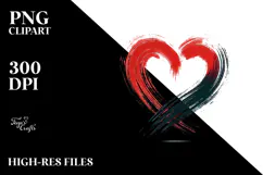 Simple Paintbrush Style Heart PNG Product Image 2