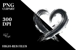 Simple Paintbrush Style Heart PNG Product Image 2