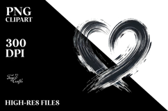 Simple Paintbrush Style Heart PNG Product Image 2